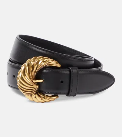 Etro Paisley Leather Belt In Black