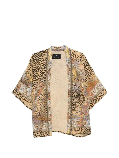 Etro Paisley Leopard Jacket In Multi