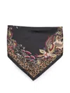Etro Paisley Patterned Silk Scarf In Black