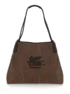 Etro 'paisley Libra Medium' Brown Tote Bag With Pegaso Detail In Cotton Woman