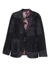 Etro Wool-blend Patchwork Blazer In Gray