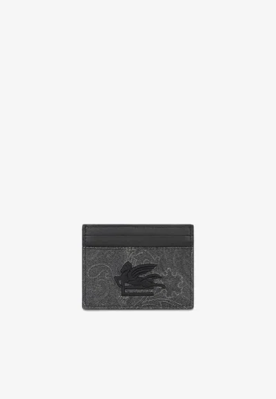 Etro Paisley Logo Cardholder In Black