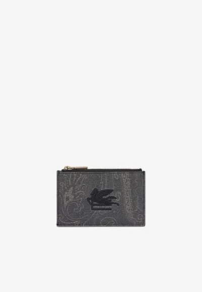 Etro Paisley Logo Cardholder In Black