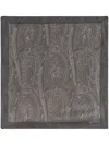 Etro Paisley-logo-print Silk Scarf In Black
