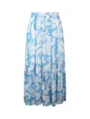 Etro Maxi Cotton Skirt With Contrasting Floral Paisley Print