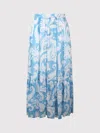 Etro Maxi Cotton Skirt With Contrasting Floral Paisley Print In White