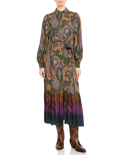 Etro Paisley Long Sleeve Midi Shirtdress In Multi