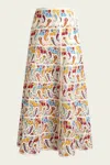Etro Paisley Macrame Midi Skirt In Multicolor