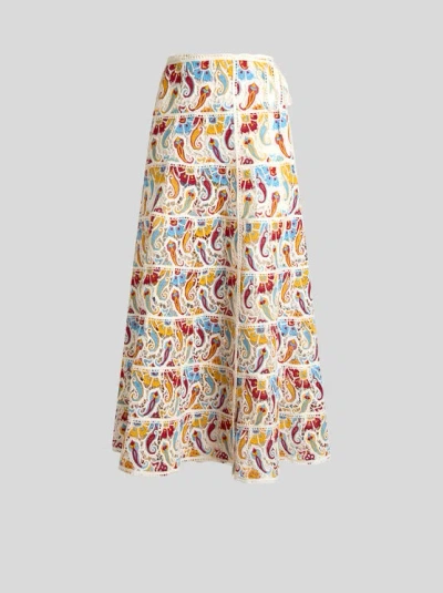 ETRO , PAISLEY MACRAMÉ SKIRT, WOMAN, MULTICOLOUR, SIZE 46