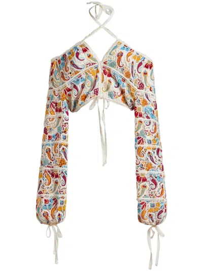 Etro , Paisley Macramé Top, Woman, Multicolour, Size 44