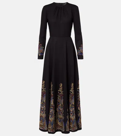 Etro Paisley Maxi Dress In Black