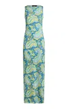 Etro Paisley Maxi Dress In Blue