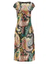 Etro Maxi Dress With Cap Sleeves And Paisley Pattern