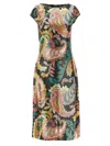 Etro Maxi Dress With Cap Sleeves And Paisley Pattern In Multicolor