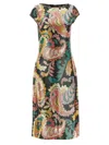 Etro Maxi Dress With Cap Sleeves And Paisley Pattern In Multicolor