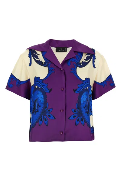Etro Paisley Print Maxi Shirt In Multi