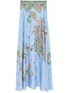 Shop Etro Paisley Maxi Skirt In Blue
