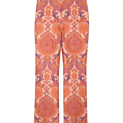Etro Paisley Metallic Brocade Crop Straight Leg Pants