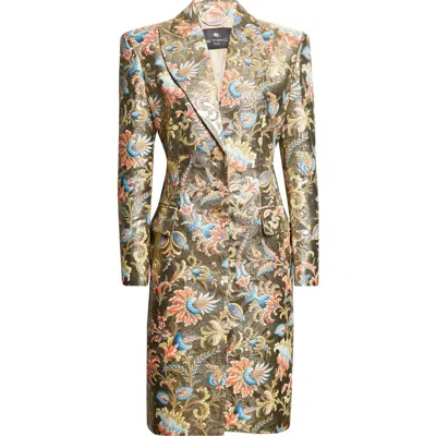 Etro Paisley Metallic Tailored Coat In Multi