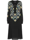 Etro Printed Midi Dress In Black