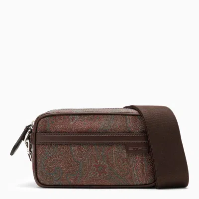 Etro Paisley Mini Bag In Coated Canvas In Brown