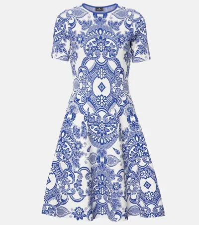 Etro Paisley Minidress In Blue
