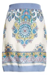 Etro Paisley Mixed Media Miniskirt In Pervinca