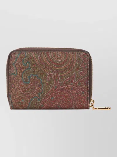 Etro Paisley Motif Compact Wallet Key Holder In Multi