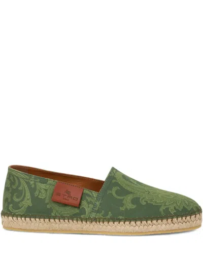 Etro Paisley-motif Espadrilles In Green