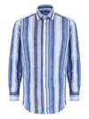 Etro Paisley-motif Striped-pattern Shirt In Blue
