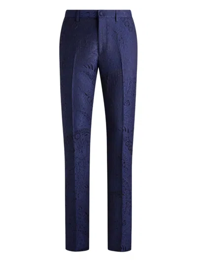 Etro Paisley-motif Trousers In Blue