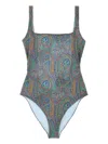 Etro Paisley-print One-piece Swimsuit In Multi In Green