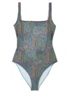 Etro Paisley-print One-piece Swimsuit In Multi In Multicolor