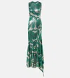 Etro Laminated Jersey Dress With Paisley Print Women In Grün