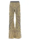 Etro Paisley Intarsia Flared Trousers In Green