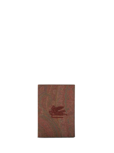 Etro Paisley Wallet With Pegaso In Red