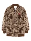 Etro Bomber Jacket With Paisley Print In Brown