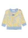 Etro Paisley-pattern Button-detail Sweater In Blue