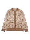 Etro Paisley-pattern Buttoned Cardigan In Brown
