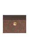Etro Paisley Jacquard Cardholder In Brown