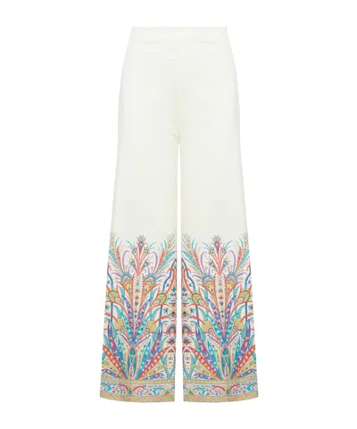 Etro Printed Cotton-blend Wide-leg Pants In Multi