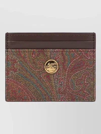 Etro Paisley Pattern Compact Card Holder Keyring In Multi