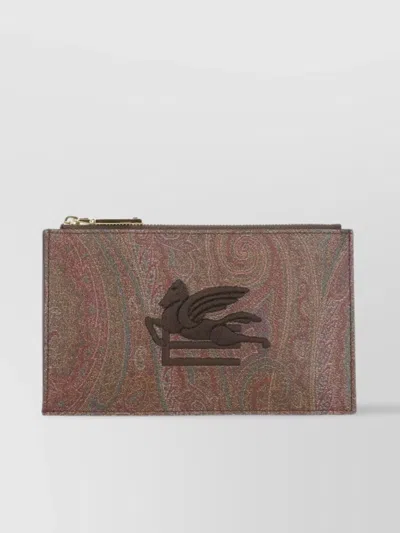 Etro Paisley Pattern Cotton Blend Clutch Bag