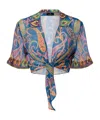 Etro Paisley Pattern Crop Top In Blue