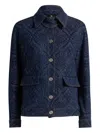 Etro Paisley-pattern Denim Jacket In Blue
