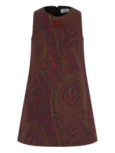 Etro Kids' Paisley-pattern Dress In Red