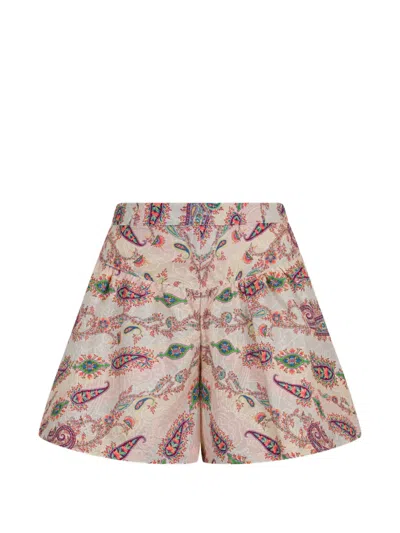 Etro Kids' Paisley-pattern Embroidered Shorts In Multi
