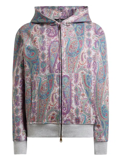 Etro Paisley-pattern Foliage Hooded Sweater In Multi