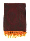 Etro Paisley-pattern Fringed Scarf In Brown