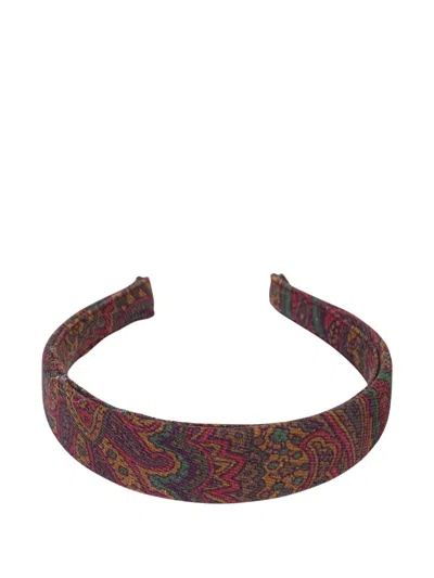 Etro Kids' Paisley-pattern Hair Band In Brown